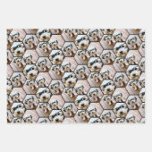 Foto collage in een funky hexagon patroon inpakpapier vel (Voorkant)