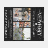 Foto-collage in liefdevolle herinnering gedenkdeke fleece deken (Voorkant (Horizontaal))