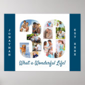 Foto collage in nummer 30 Vorm voor 30e verjaardag Poster (Voorkant)