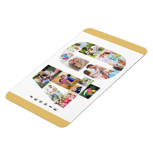 Foto collage in nummer 40 - 40th Birthday Neutraal Magneet (Linkerzijde)