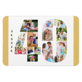 Foto collage in nummer 40 - 40th Birthday Neutraal Magneet (Horizontaal)