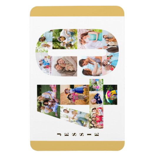 Foto collage in nummer 40 - 40th Birthday Neutraal Magneet (Verticaal)