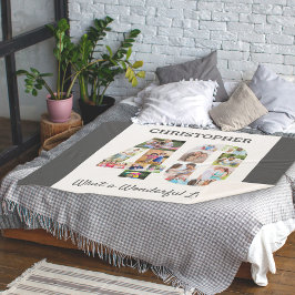 Foto collage in nummer 40 Vorm voor 40e verjaardag Sherpa Deken