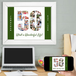 Foto Collage in nummer 50 Vorm voor 50e verjaardag Poster