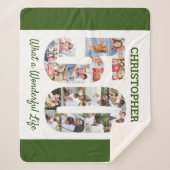 Foto Collage in nummer 50 Vorm voor 50e verjaardag Sherpa Deken (Voorkant)