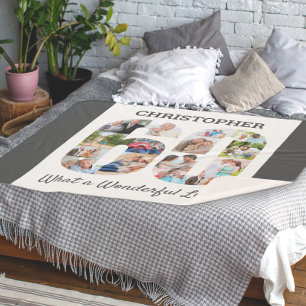 Foto Collage in nummer 60 Vorm voor 60e verjaardag Sherpa Deken