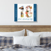 Foto Collage ingesteld op 18 Blue White Custom Canvas Afdruk (Insitu (Slaapkamer))