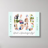 Foto Collage ingesteld op Number 60 Mint White Cus Canvas Afdruk (Voorkant)