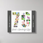 Foto Collage ingesteld op Number 70 Gray White Cus Canvas Afdruk (Voorkant)
