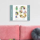 Foto Collage ingesteld op Nummer 16 Blauwgroen, wi Canvas Afdruk (Insitu (Woonkamer))