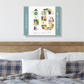 Foto Collage ingesteld op Nummer 16 Blauwgroen, wi Canvas Afdruk (Insitu (Slaapkamer))