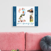 Foto Collage ingesteld op nummer 21 Blue White Cus Canvas Afdruk (Insitu (Woonkamer))