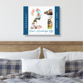 Foto Collage ingesteld op nummer 21 Blue White Cus Canvas Afdruk (Insitu (Slaapkamer))