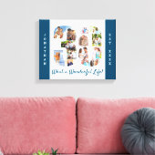 Foto Collage ingesteld op Nummer 30 Blue White Cus Canvas Afdruk (Insitu (Woonkamer))