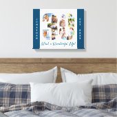 Foto Collage ingesteld op Nummer 30 Blue White Cus Canvas Afdruk (Insitu (Slaapkamer))