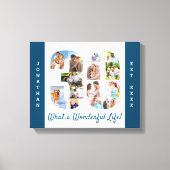 Foto Collage ingesteld op Nummer 30 Blue White Cus Canvas Afdruk (Voorkant)