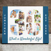 Foto Collage ingesteld op Nummer 30 Blue White Cus Canvas Afdruk