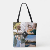 Foto collage, Initiaal monogram favoriete dingen Tote Bag (Achterkant)