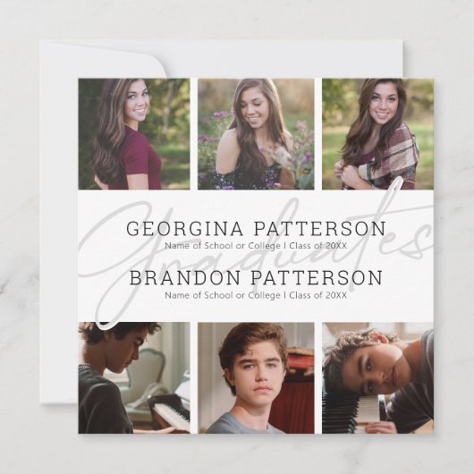 Foto Collage Joint Afstuderen Invitation Kaart (Voorkant)