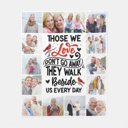 Foto Collage Kardinaal Memorial Quote Fleece Deken (Voorkant)