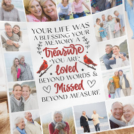 Foto Collage Kardinaal Memorial Quote Fleece Deken