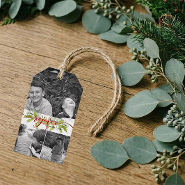Foto-collage Kerstcadeautag Cadeaulabel
