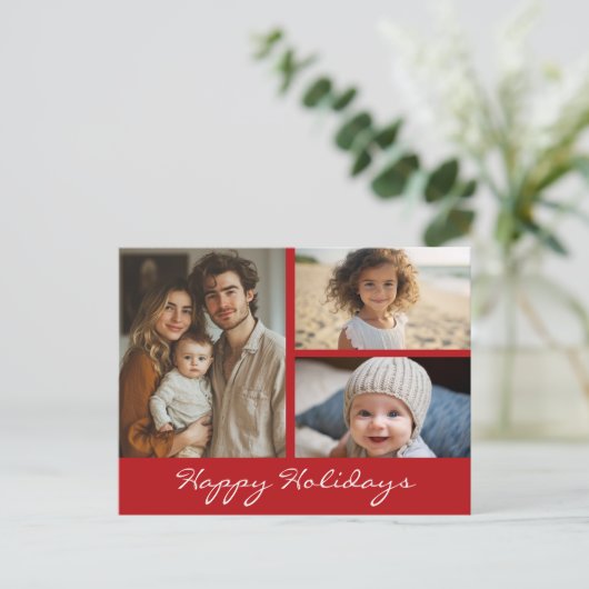 Foto: Collage Kerstfeestdag Foto Feestdagenkaart (Staand voorkant)