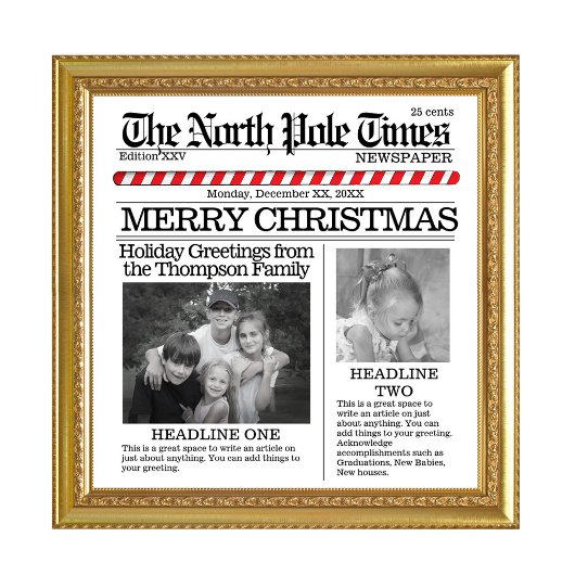 Foto: Collage kerstkrant Whimsical Poster