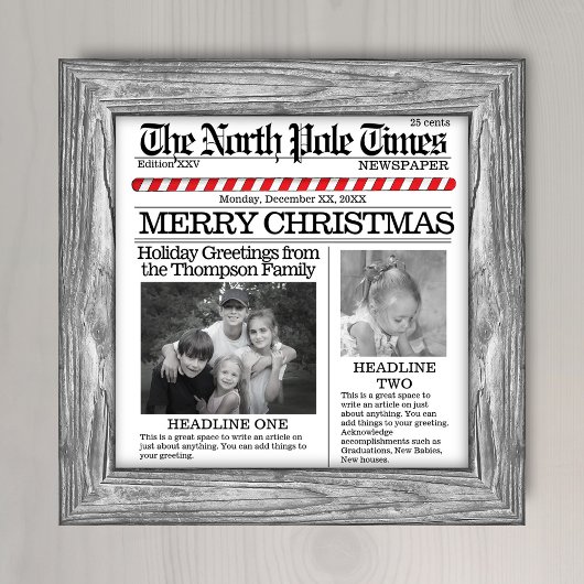 Foto: Collage kerstkrant Whimsical Poster