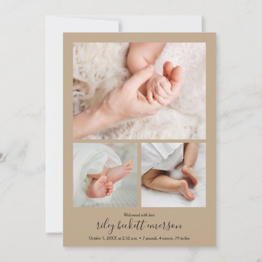 Foto Collage Kerstmis Geboorte Aankondiging (Achterkant)