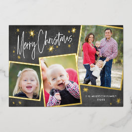 Foto: Collage Kerstmis Gold Foil Holiday Kaart