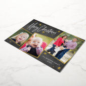 Foto: Collage Kerstmis Gold Foil Holiday Kaart (Gedraaid)