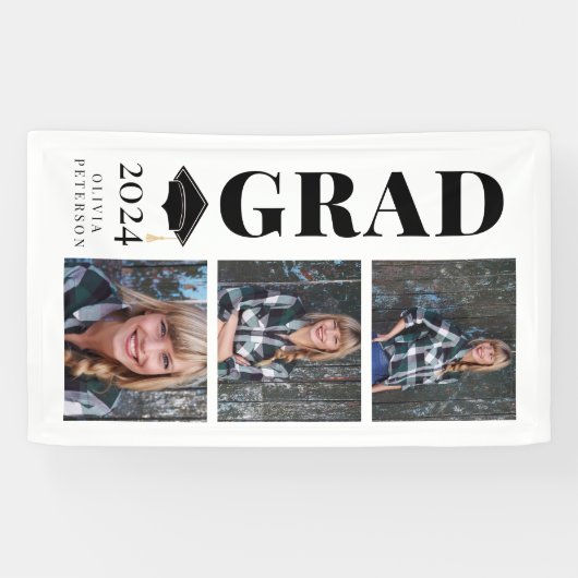 Foto Collage Klasse van 2024 Afstuderen Spandoek (Horizontaal)