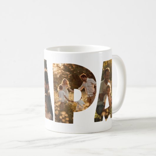 Foto Collage Knipsel Letters PAPA Koffiemok (Voorkant rechts)