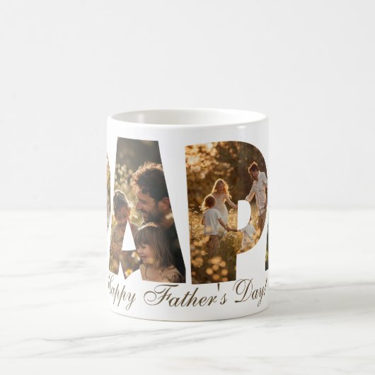 Foto Collage Knipsel Letters PAPA Koffiemok (Center)