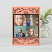 Foto collage Koraal Kant - Afstudeeraankondiging Kaart (Staand voorkant)