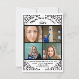 Foto Collage Lace - 3x5 Afstudeerder Aankondiging