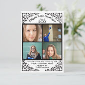 Foto Collage Lace - 3x5 Afstudeerder Aankondiging (Staand voorkant)