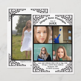 Foto Collage Lace - 3x5 Afstudeerder Aankondiging