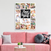 Foto Collage Lieve Mama 15 Afbeeldingen Canvas Afdruk (Insitu (Woonkamer))
