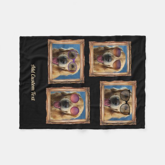 Foto Collage  Lijst Dogs Pets Family Fleece Deken (Voorkant (Horizontaal))