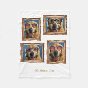Foto Collage  Lijst Dogs Pets Family Fleece Deken