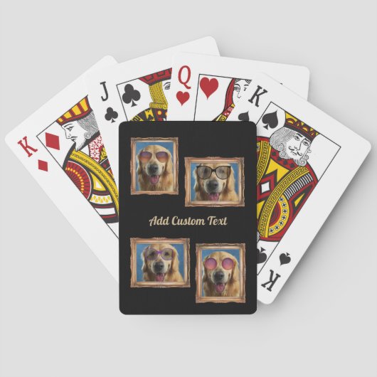 Foto Collage  Lijst Dogs Pets Family Pokerkaarten (Achterkant)