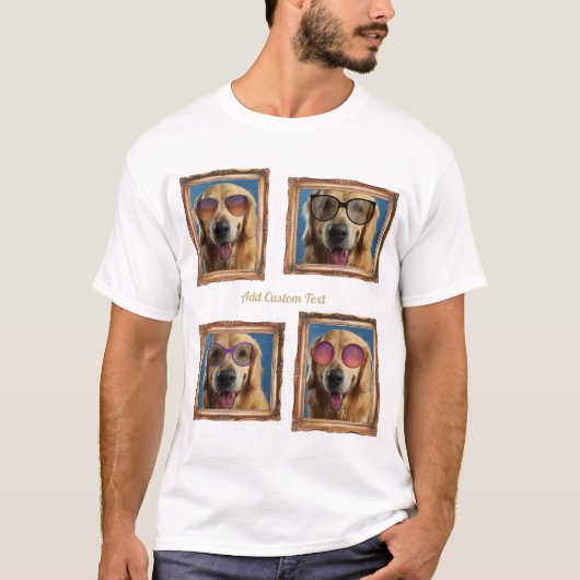Foto Collage  Lijst Dogs Pets Family T-shirt (Voorkant)