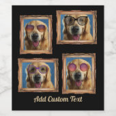 Foto Collage  Lijst Dogs Pets Family Wijn Etiket (Enkel label)