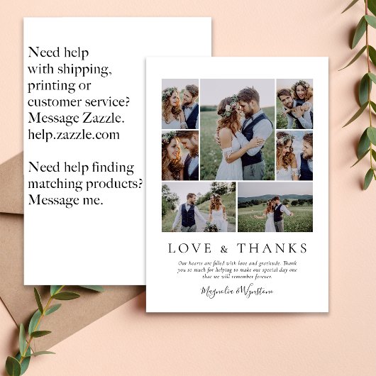 Foto Collage Love and Bedankt Wedding