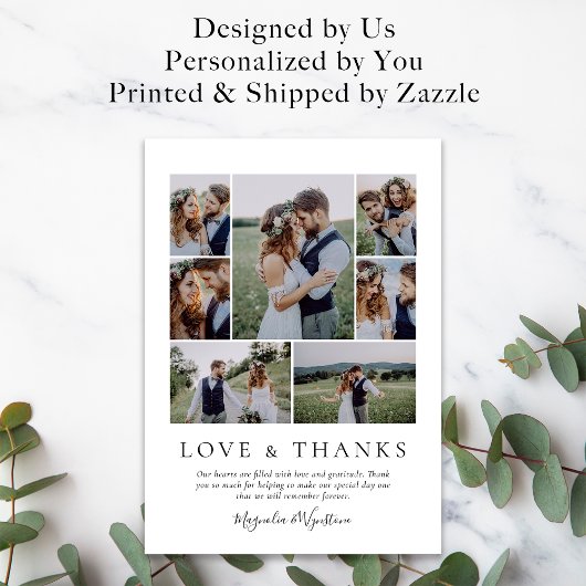 Foto Collage Love and Bedankt Wedding