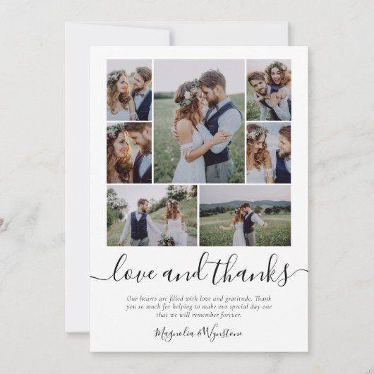 Foto Collage Love and Bedankt Wedding Bedankt Ca (Voorkant)