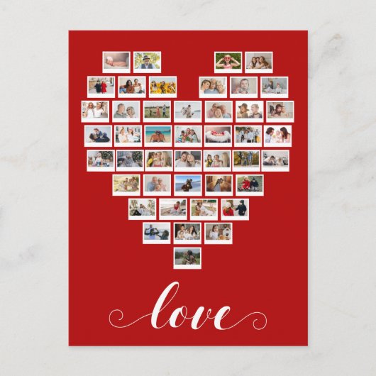 Foto Collage Love Instant Camera Heart Briefkaart (Voorkant)