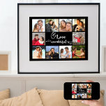Foto Collage Love is een geweldig ding van 10 Afbe Poster<br><div class="desc">Creëer je eigen foto collage poster met de letter Love is een prachtig ding in handgeschreven kalligrafie. Het fotomalplaatje is opstelling voor u om 10 van uw favoriete foto's toe te voegen, die in vierkant formaat worden getoond, die de typografie ontwerpen. Dit ontwerp heeft een zwarte achtergrond die u kunt...</div>